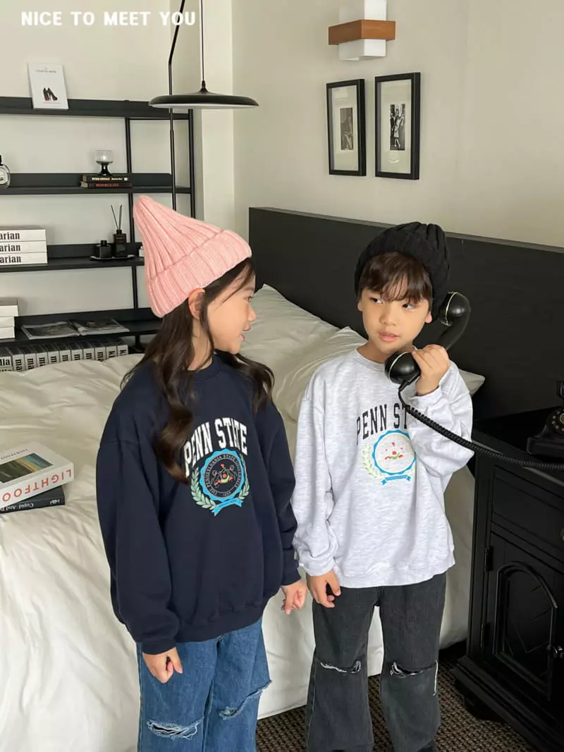 Nice To Meet You - Korean Children Fashion - #kidsshorts - Pen State Sweatshirt - 5