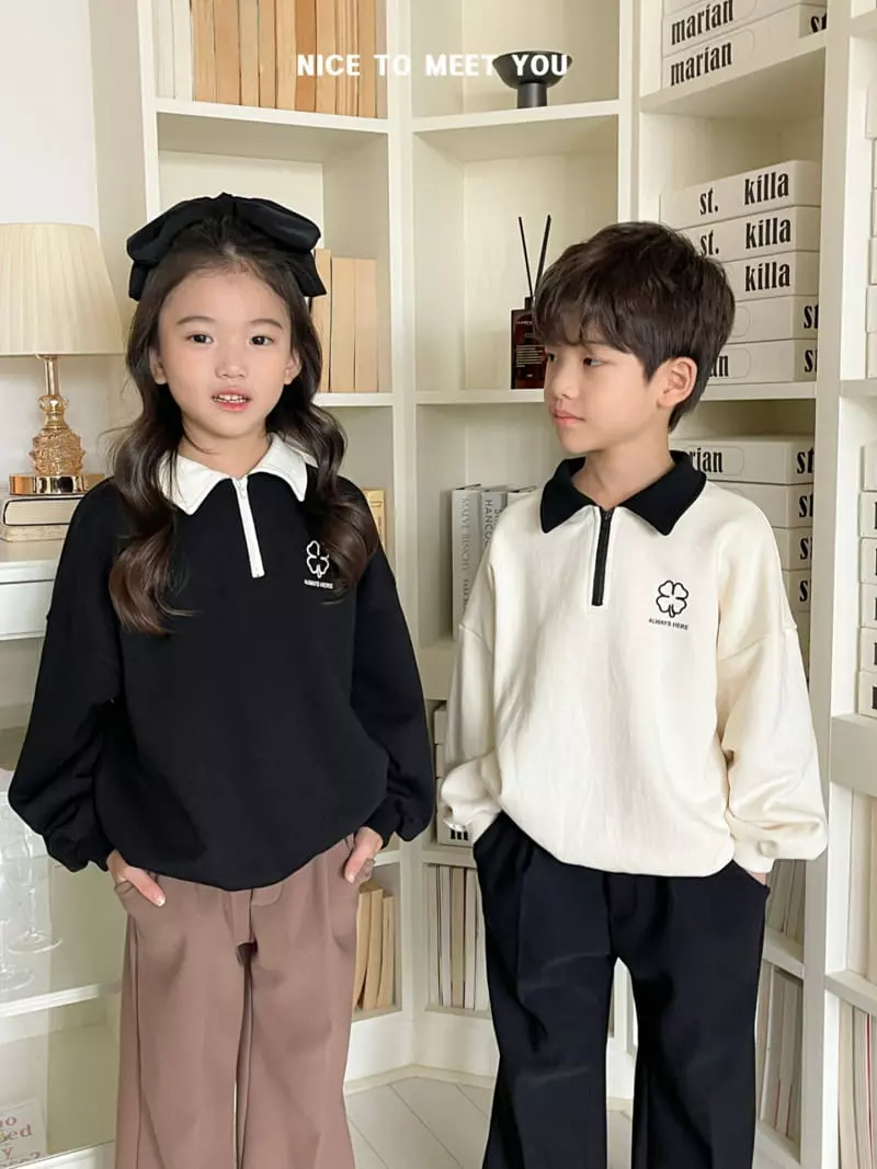 Nice To Meet You - Korean Children Fashion - #kidsshorts - Clover Sweatshirt - 2