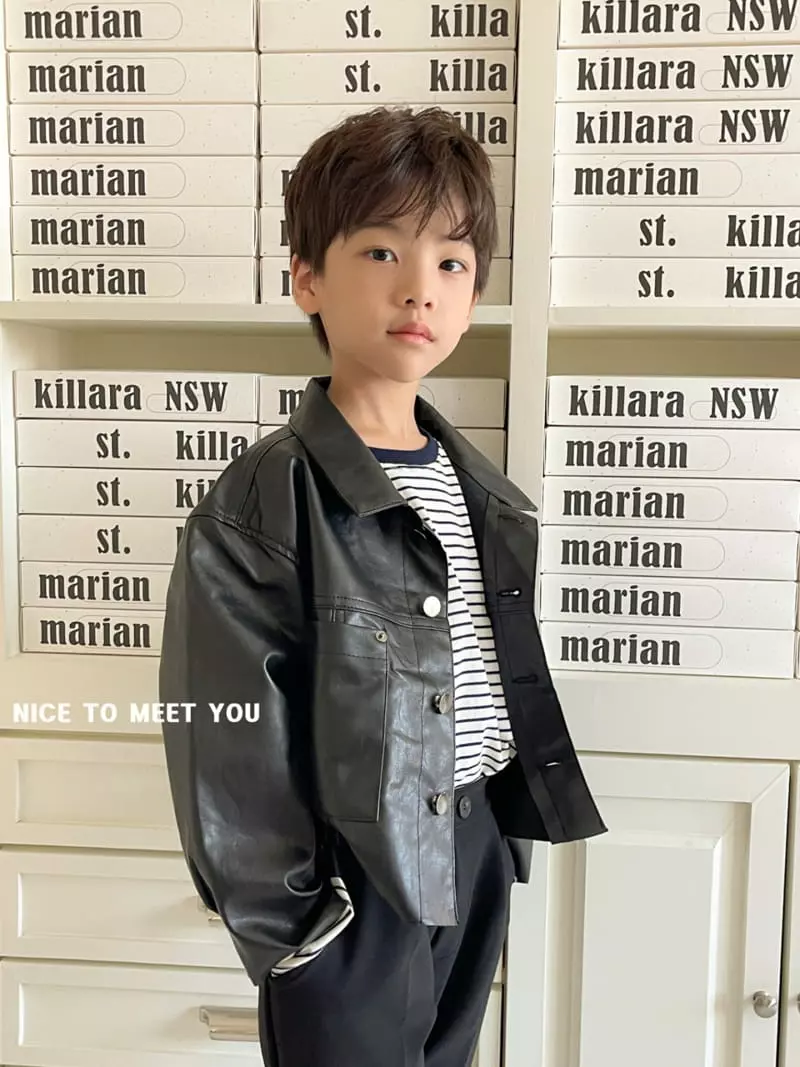 Nice To Meet You - Korean Children Fashion - #kidsshorts - Chick Leather Jacket - 9