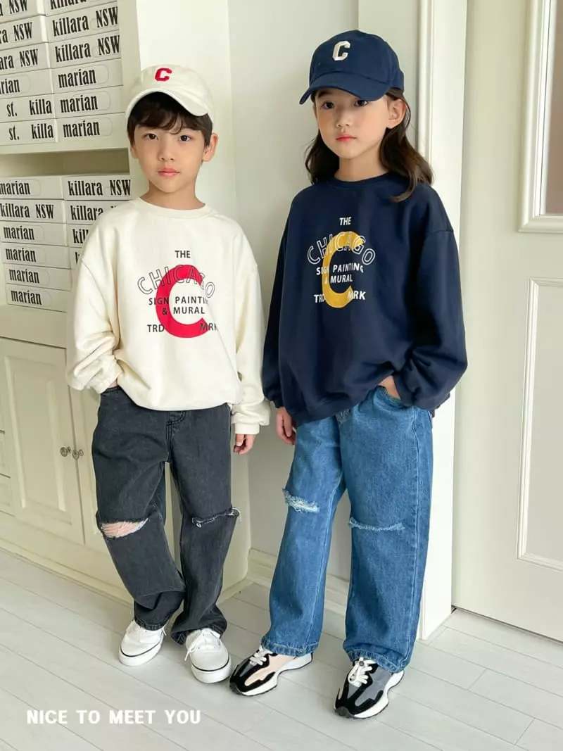 Nice To Meet You - Korean Children Fashion - #kidsshorts - Chicago Sweatshirt - 8