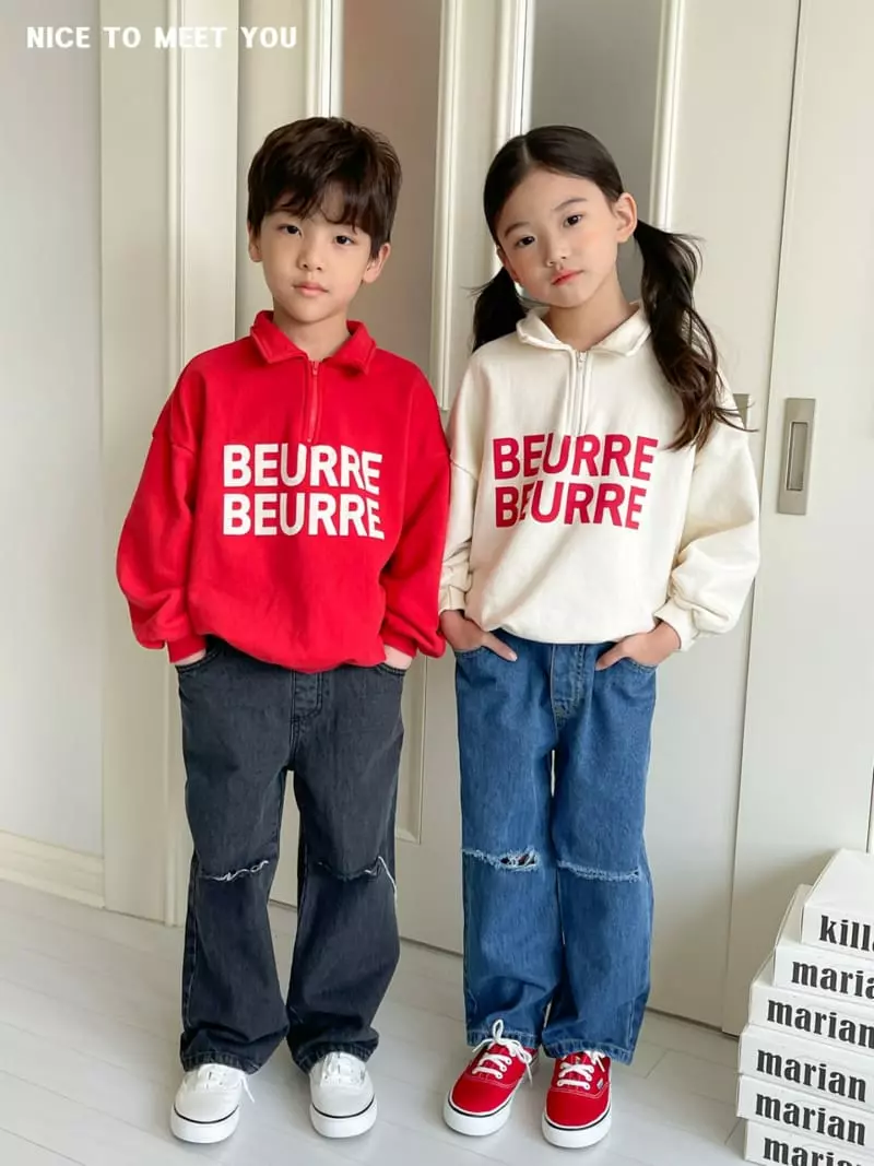 Nice To Meet You - Korean Children Fashion - #fashionkids - Butter Collar Sweatshirt - 4