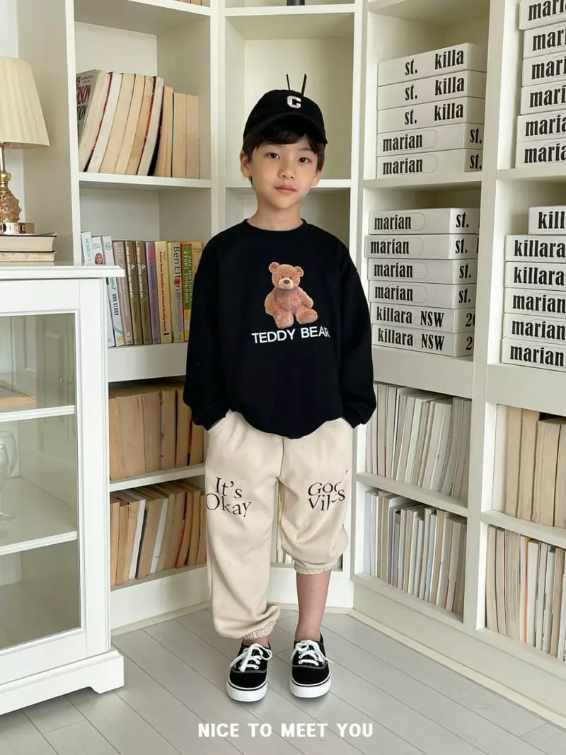 Nice To Meet You - Korean Children Fashion - #kidsshorts - Teddy Bear Swetshirt - 4
