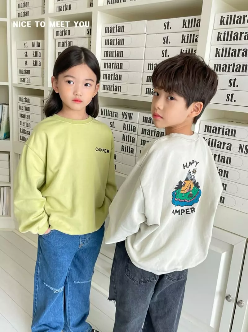 Nice To Meet You - Korean Children Fashion - #kidsstore - Camper Sweatshirt