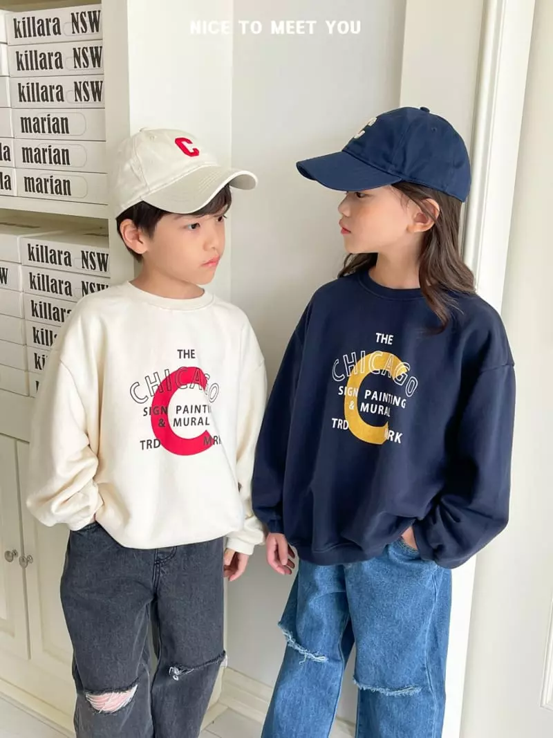Nice To Meet You - Korean Children Fashion - #kidsstore - Chicago Sweatshirt - 9