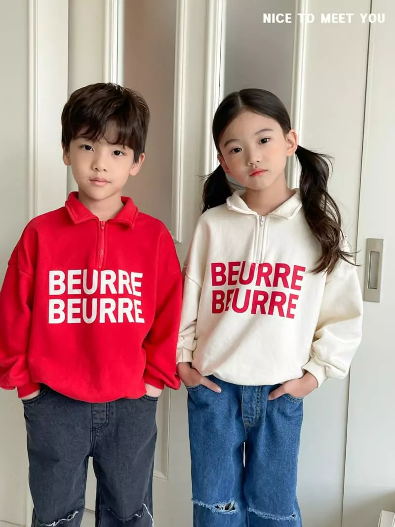 Nice To Meet You - Korean Children Fashion - #kidsstore - Butter Collar Sweatshirt - 5