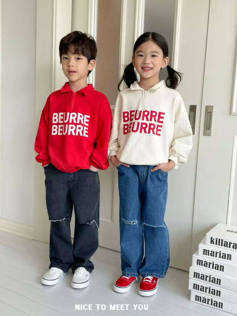 Nice To Meet You - Korean Children Fashion - #littlefashionista - Butter Collar Sweatshirt - 8