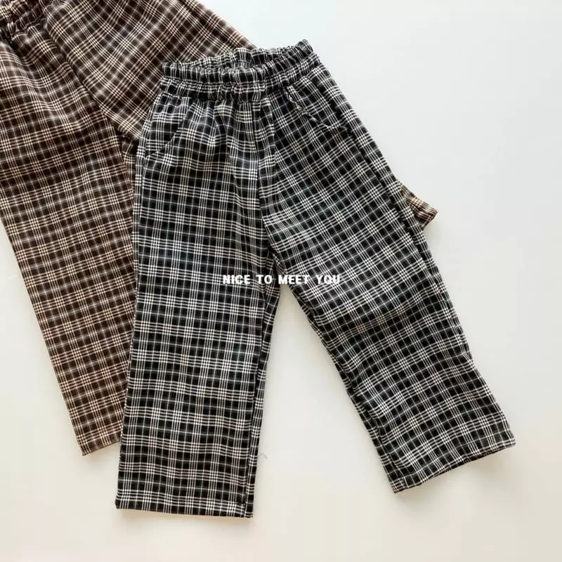Nice To Meet You - Korean Children Fashion - #magicofchildhood - Block Check Pants - 10