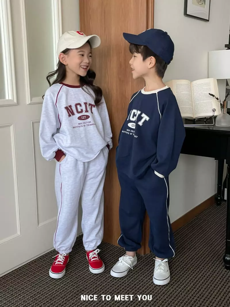 Nice To Meet You - Korean Children Fashion - #littlefashionista - Line Pping Top Bottom Set - 4