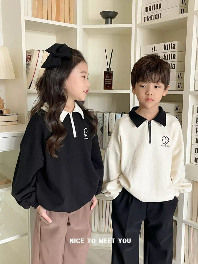 Nice To Meet You - Korean Children Fashion - #minifashionista - Clover Sweatshirt - 8