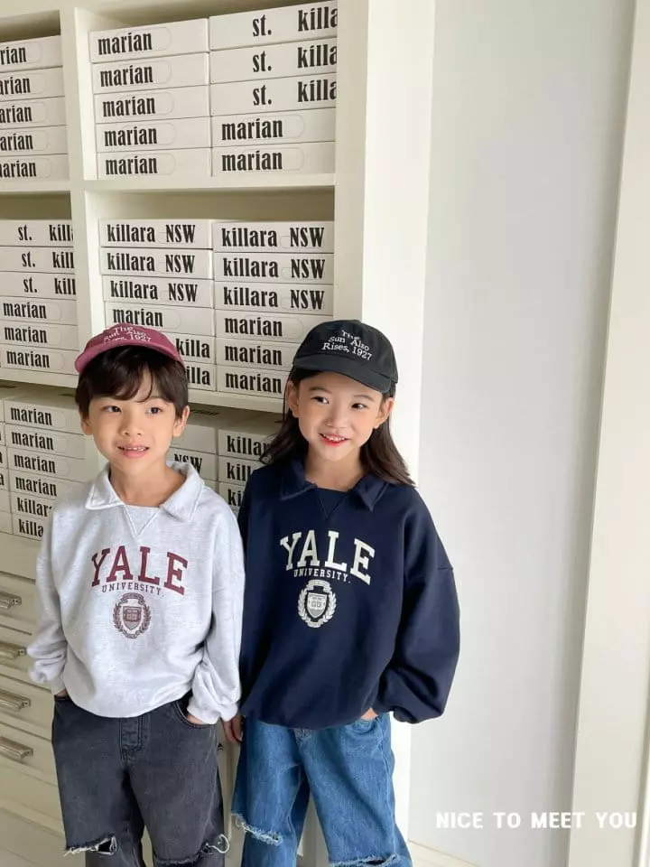 Nice To Meet You - Korean Children Fashion - #minifashionista - Yale Sweatshirt