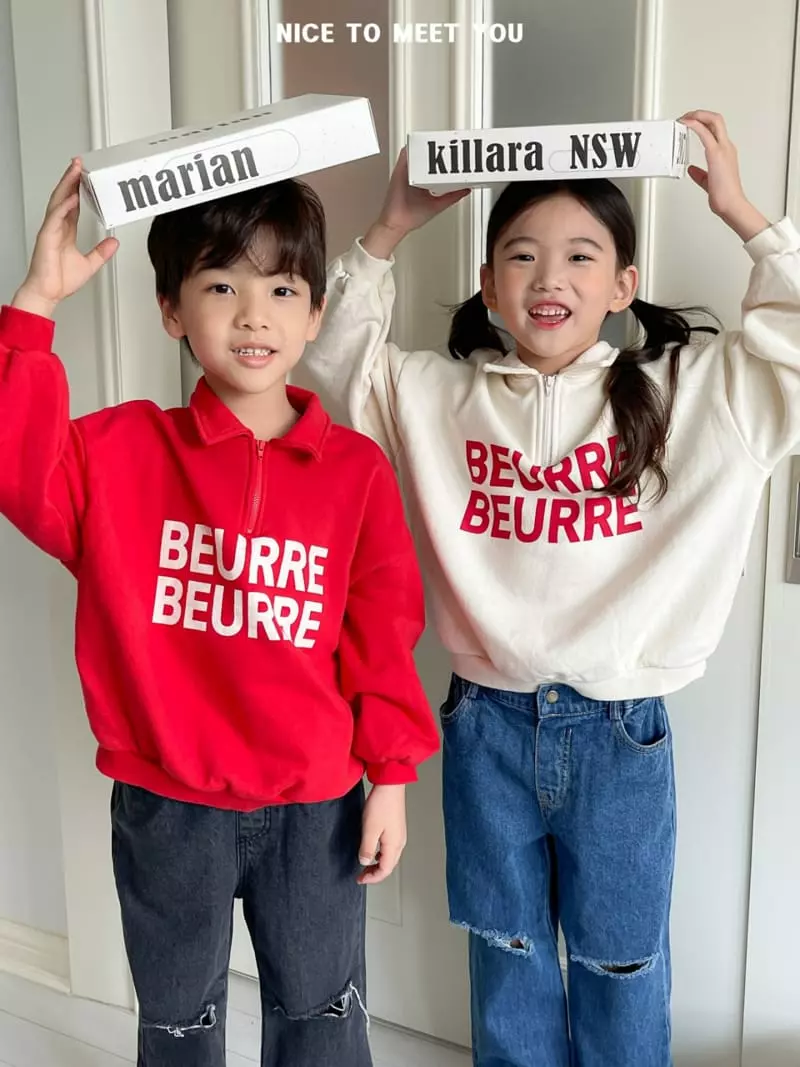 Nice To Meet You - Korean Children Fashion - #minifashionista - Butter Collar Sweatshirt - 10
