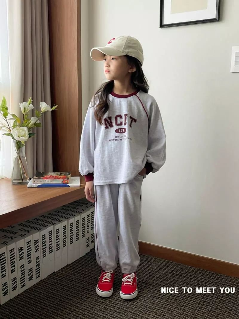 Nice To Meet You - Korean Children Fashion - #minifashionista - Line Pping Top Bottom Set - 5