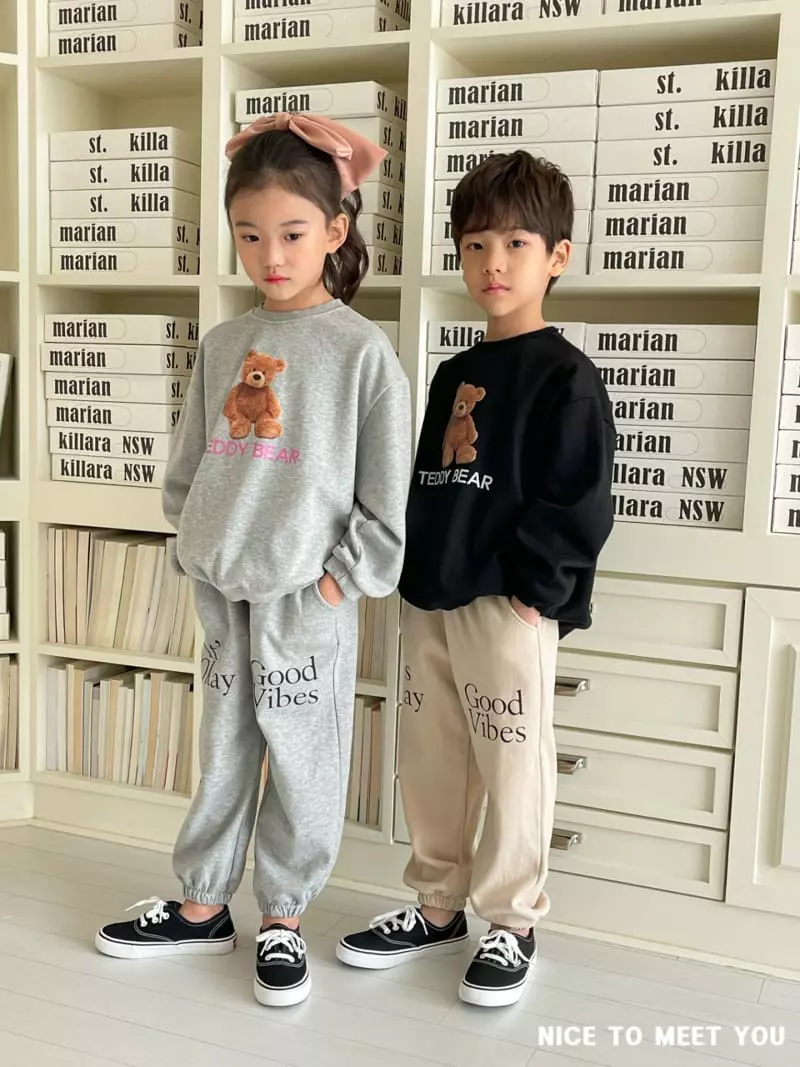 Nice To Meet You - Korean Children Fashion - #toddlerclothing - Teddy Bear Swetshirt - 12