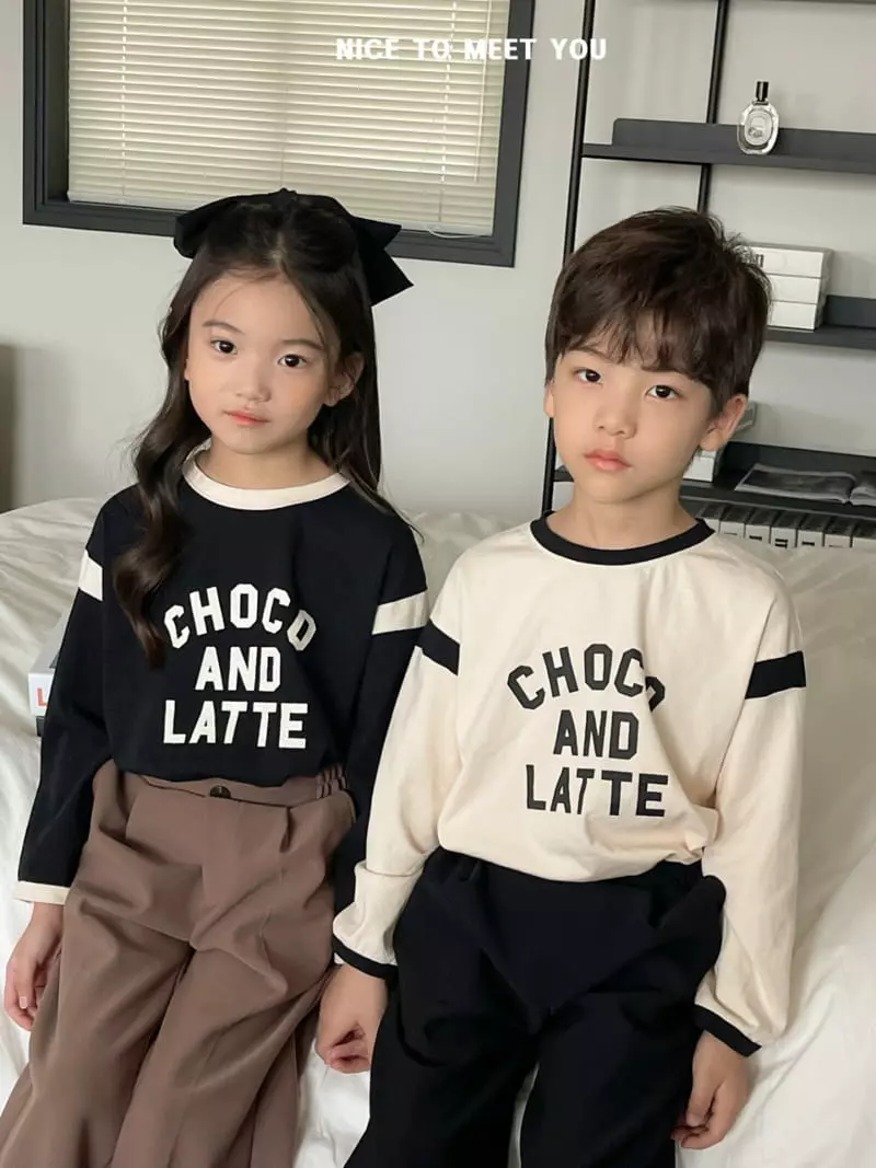 Nice To Meet You - Korean Children Fashion - #toddlerclothing - Choco Latte Tee - 8