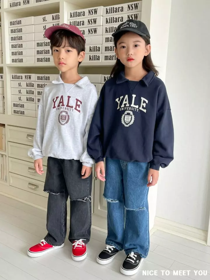 Nice To Meet You - Korean Children Fashion - #todddlerfashion - Yale Sweatshirt - 4