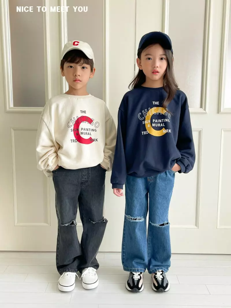 Nice To Meet You - Korean Children Fashion - #toddlerclothing - Chicago Sweatshirt