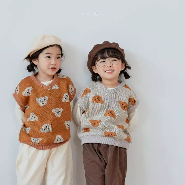 Ninibello - Korean Children Fashion - #kidsshorts - Bear Bear Knit Vest - 11