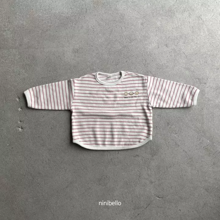 Ninibello - Korean Children Fashion - #kidsstore - Smile Stripes Piping Tee - 2