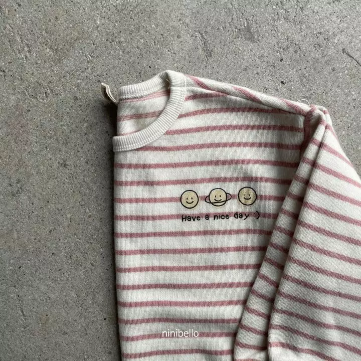 Ninibello - Korean Children Fashion - #kidzfashiontrend - Smile Stripes Piping Tee - 3
