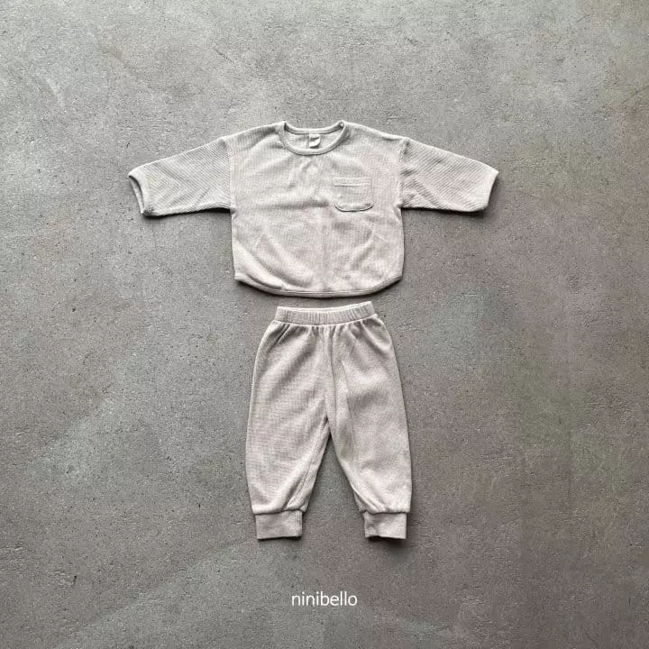 Ninibello - Korean Children Fashion - #kidzfashiontrend - Bread Waffle Top Bottom Set - 5