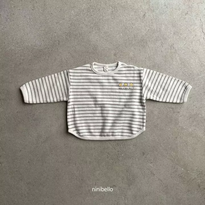 Ninibello - Korean Children Fashion - #littlefashionista - Smile Stripes Piping Tee - 5