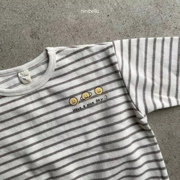 Ninibello - Korean Children Fashion - #magicofchildhood - Smile Stripes Piping Tee - 6