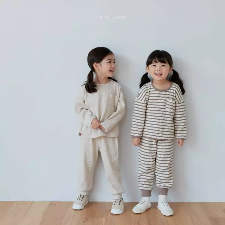 Ninibello - Korean Children Fashion - #magicofchildhood - Bread Waffle Top Bottom Set - 8