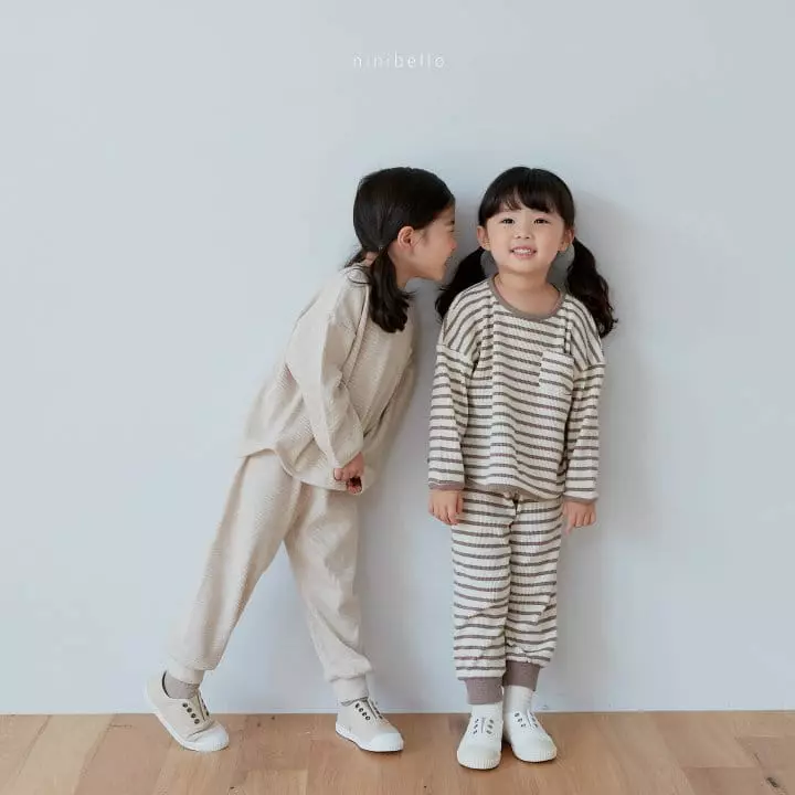 Ninibello - Korean Children Fashion - #minifashionista - Bread Waffle Top Bottom Set - 9