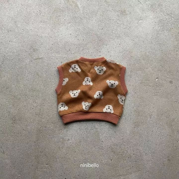 Ninibello - Korean Children Fashion - #stylishchildhood - Bear Bear Knit Vest - 5