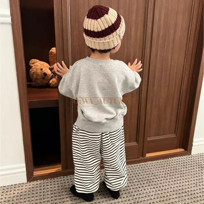 O Wa - Korean Children Fashion - #childrensboutique - Long Piping Stripes Pants Ivory - 7