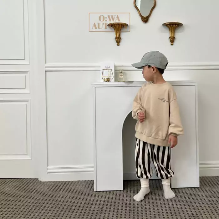 O Wa - Korean Children Fashion - #littlefashionista - Long Piping Stripes Pants Ivory