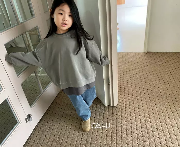 O'ahu - Korean Children Fashion - #designkidswear - Fog Dyeing Sweatshirt - 2