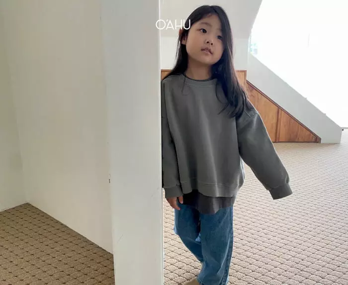 O'ahu - Korean Children Fashion - #discoveringself - Fog Dyeing Sweatshirt - 3