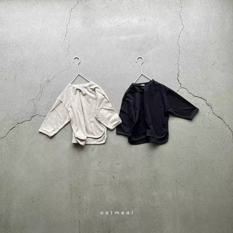 Oatmeal - Korean Children Fashion - #designkidswear - Circle Round Tee
