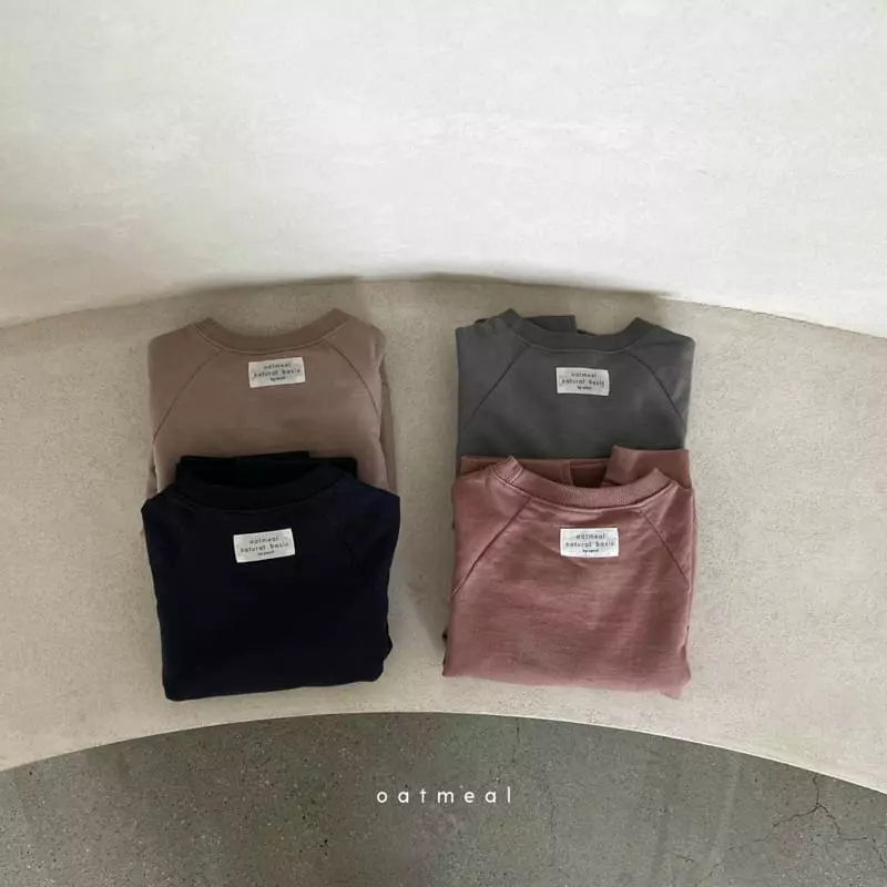 Oatmeal - Korean Children Fashion - #discoveringself - Basic Autumn Raglan Sweatshirt - 11