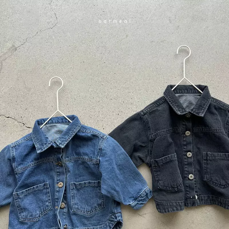 Oatmeal - Korean Children Fashion - #fashionkids - Rger Denim Jacket - 11