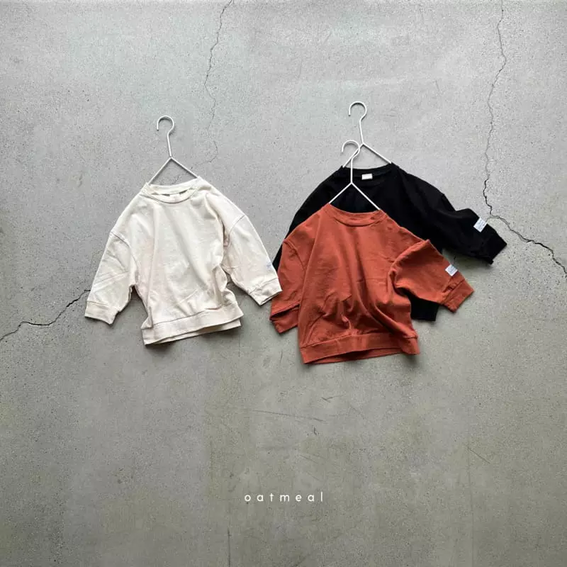Oatmeal - Korean Children Fashion - #kidsshorts - Basic Autumn Sweatshirt