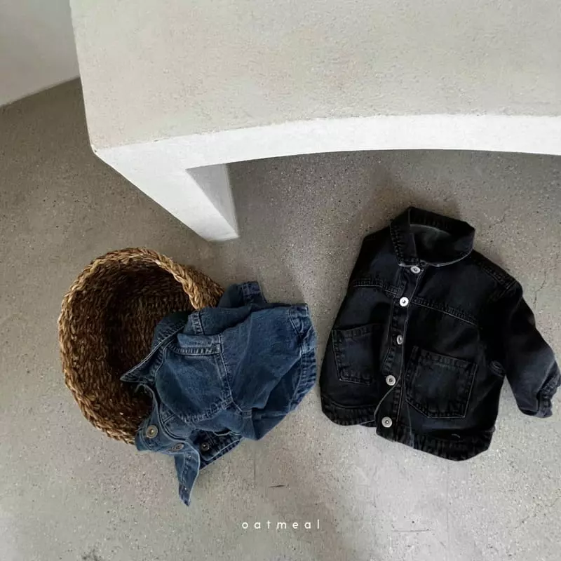 Oatmeal - Korean Children Fashion - #kidsshorts - Rger Denim Jacket - 12
