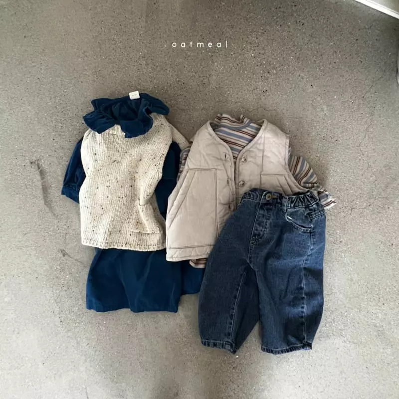 Oatmeal - Korean Children Fashion - #kidzfashiontrend - Terry Jeans - 10