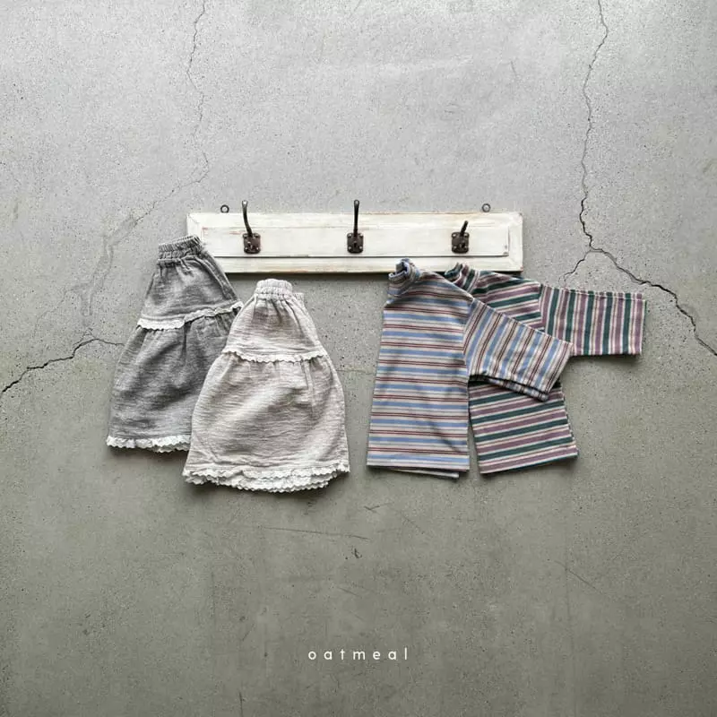Oatmeal - Korean Children Fashion - #minifashionista - Rarang Stripes Round Tee - 9