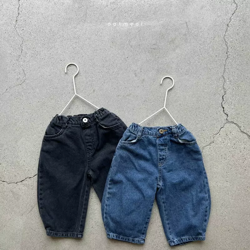Oatmeal - Korean Children Fashion - #prettylittlegirls - Terry Jeans