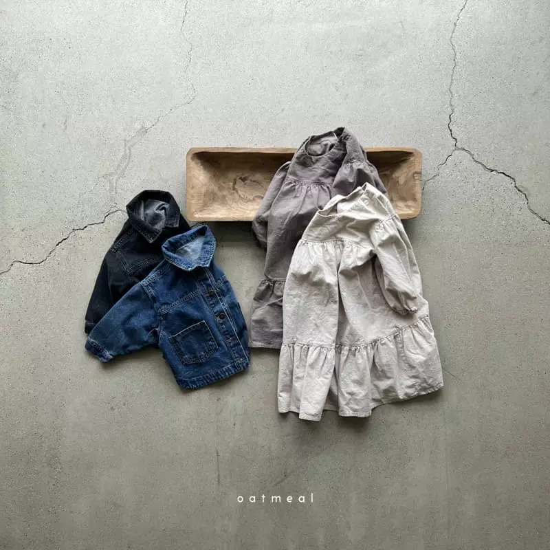 Oatmeal - Korean Children Fashion - #stylishchildhood - Rger Denim Jacket - 6