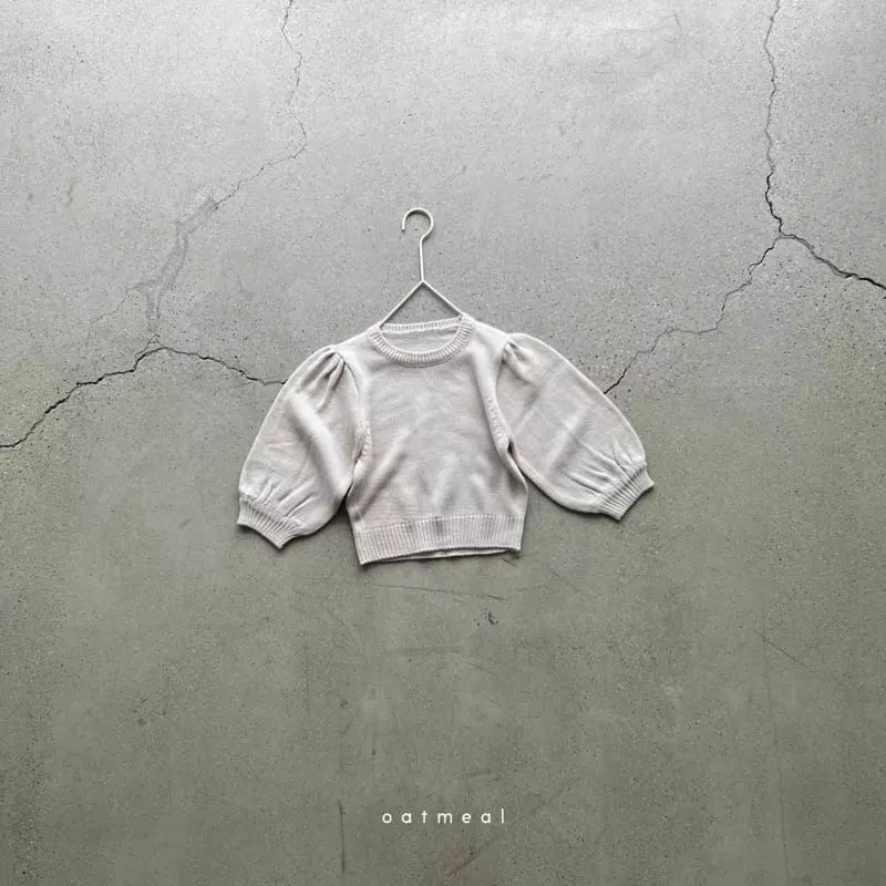 Oatmeal - Korean Children Fashion - #stylishchildhood - Abel Puff Knit Tee - 2