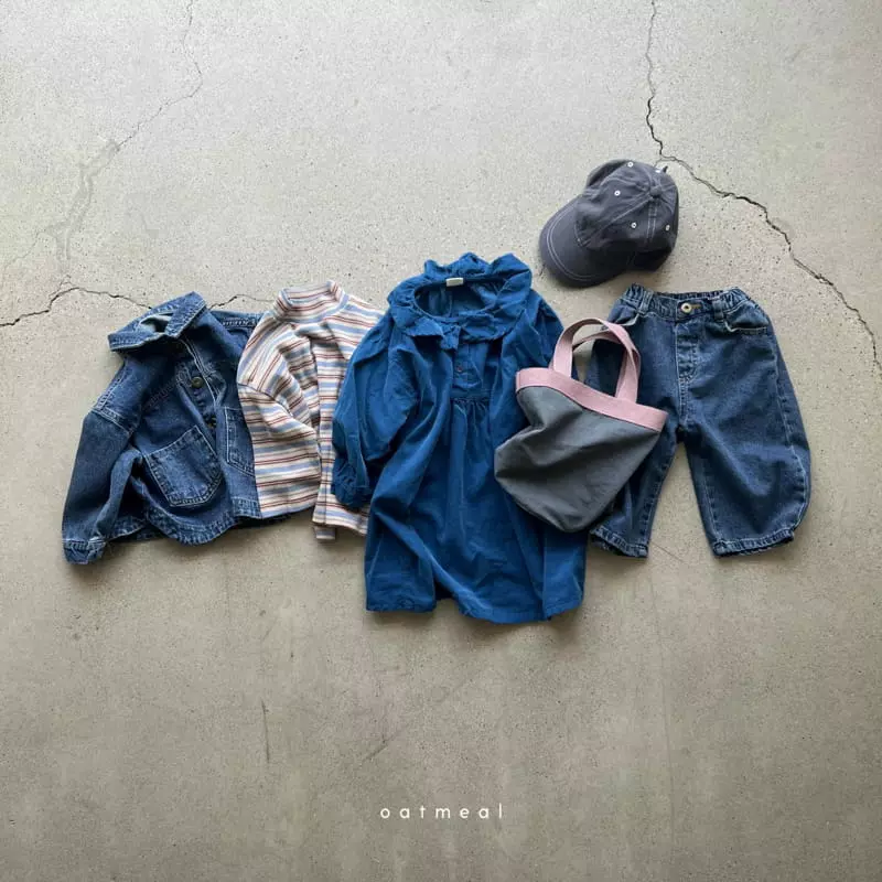 Oatmeal - Korean Children Fashion - #toddlerclothing - Rger Denim Jacket - 5