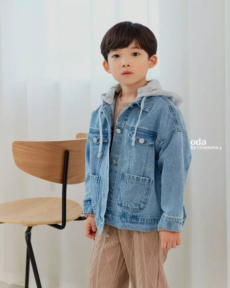 Oda - Korean Children Fashion - #prettylittlegirls - Hoody Denim Jacket - 4