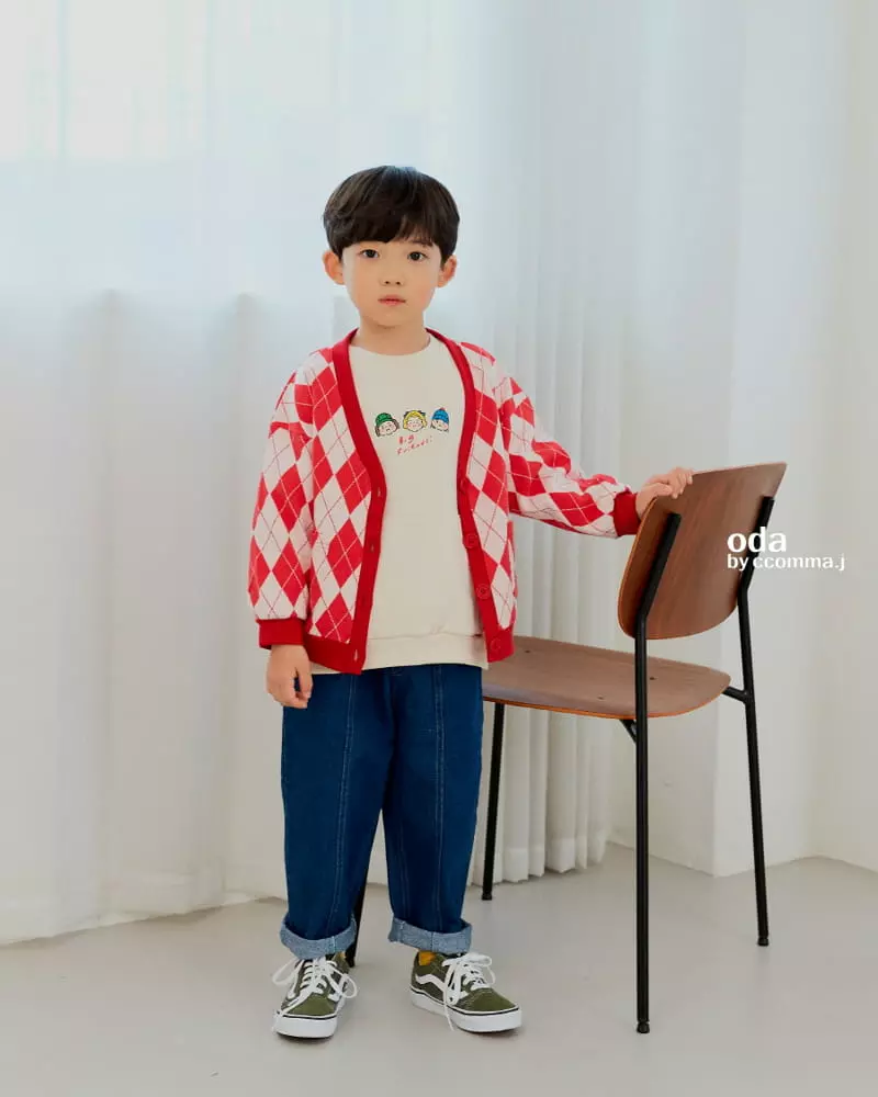 Oda - Korean Children Fashion - #childofig - Argyle Check Cardigan - 2
