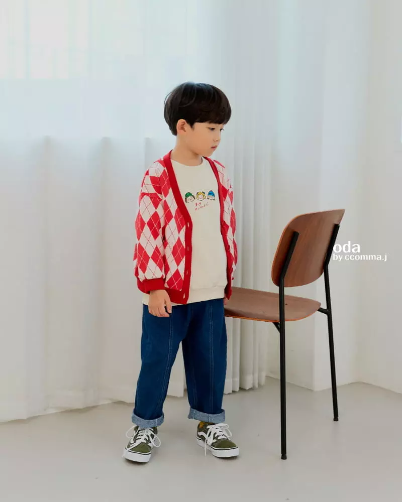 Oda - Korean Children Fashion - #childofig - Argyle Check Cardigan - 4