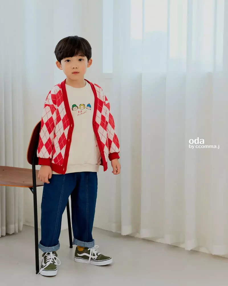 Oda - Korean Children Fashion - #kidsshorts - Argyle Check Cardigan - 8
