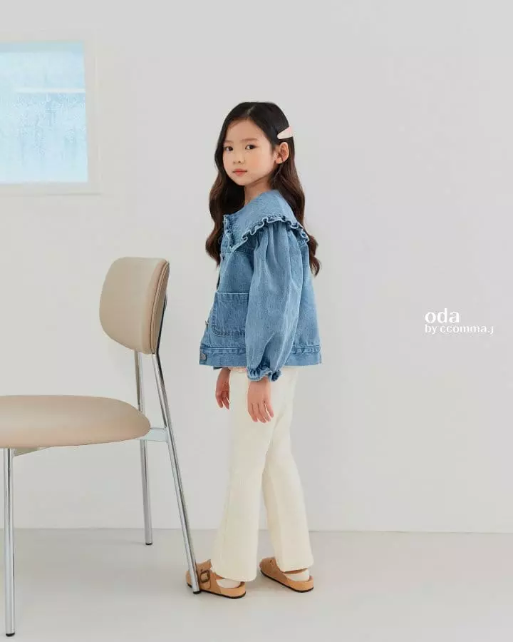 Oda - Korean Children Fashion - #kidsstore - Frill Denim Jacket - 7