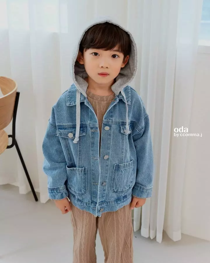 Oda - Korean Children Fashion - #kidsstore - Hoody Denim JAcket - 3
